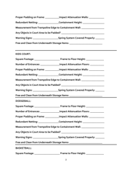 Trampoline Court Inspection Form - Arizona, Page 2