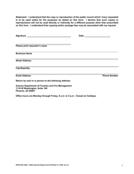 Form DFFM SOG1802 Public Records Request Form - Arizona, Page 7