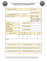 Cooperator Equipment Rate Negotiation Form - Arizona