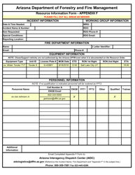 Appendix F Resource Information Form - Arizona