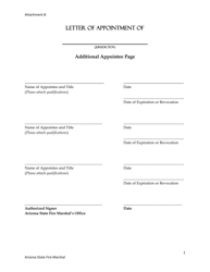 Attachment B Letter of Appointment - Arizona