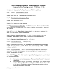 Instructions for Form FM104 Arizona State Foresters Cooperative Fire Rate Agreement - Arizona