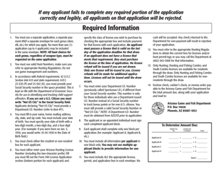 Form 624/390 Hunt Permit-Tag/License Application Form - Arizona, Page 2