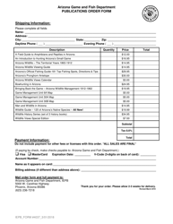 Document preview: Form 4037 Publications Order Form - Arizona