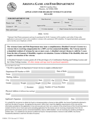 Form 2729 Application for Disabled Veteran&#039;s License - Arizona