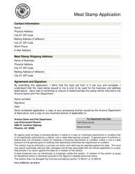 Form 2221 &quot;Meat Stamp Application&quot; - Arizona
