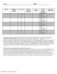 Form 2722-A Sport Falconry License Application - Arizona, Page 2