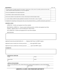 Arizona Sport Falconry License - Raptor Facilities and Equipment Inspection Form - Arizona, Page 2