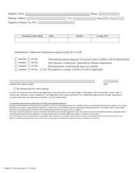 Form 2724-A White Amur Stocking and Holding License Application - Arizona, Page 2