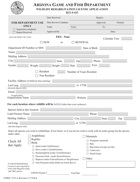 Form 2723-A  Printable Pdf