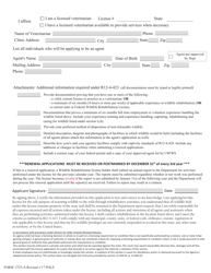 Form 2723-A Wildlife Rehabilitation License Application - Arizona, Page 2