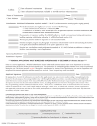 Form 2723-B &quot;Wildlife Rehabilitation Agent License Application&quot; - Arizona, Page 2