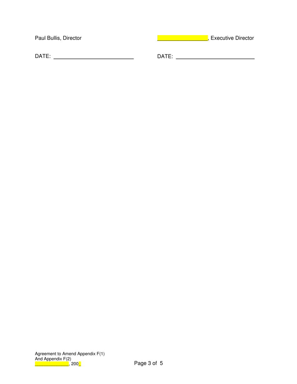 Agreement to Amend Appendix F(1) and Appendix F(2) Between the Indian Community and the State of Arizona - Arizona, Page 3