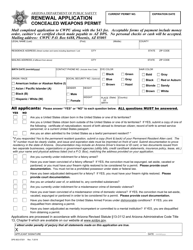 Form DPS802-07201 &quot;Renewal Application - Concealed Weapons Permit&quot; - Alaska