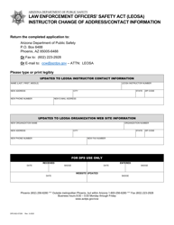 Form DPS802-07258 &quot;Law Enforcement Officers' Safety Act (Leosa) Instructor Change of Address/Contact Information&quot; - Arizona