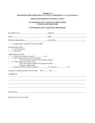 Document preview: Exhibit G-4 Standard Quality Assurance Procedure - Arizona