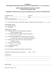Document preview: Exhibit I-2 Periodic Maintenance and Standard Quality Assurance Procedure - Arizona