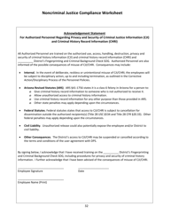 Noncriminal Justice Compliance Worksheet - Arizona, Page 13