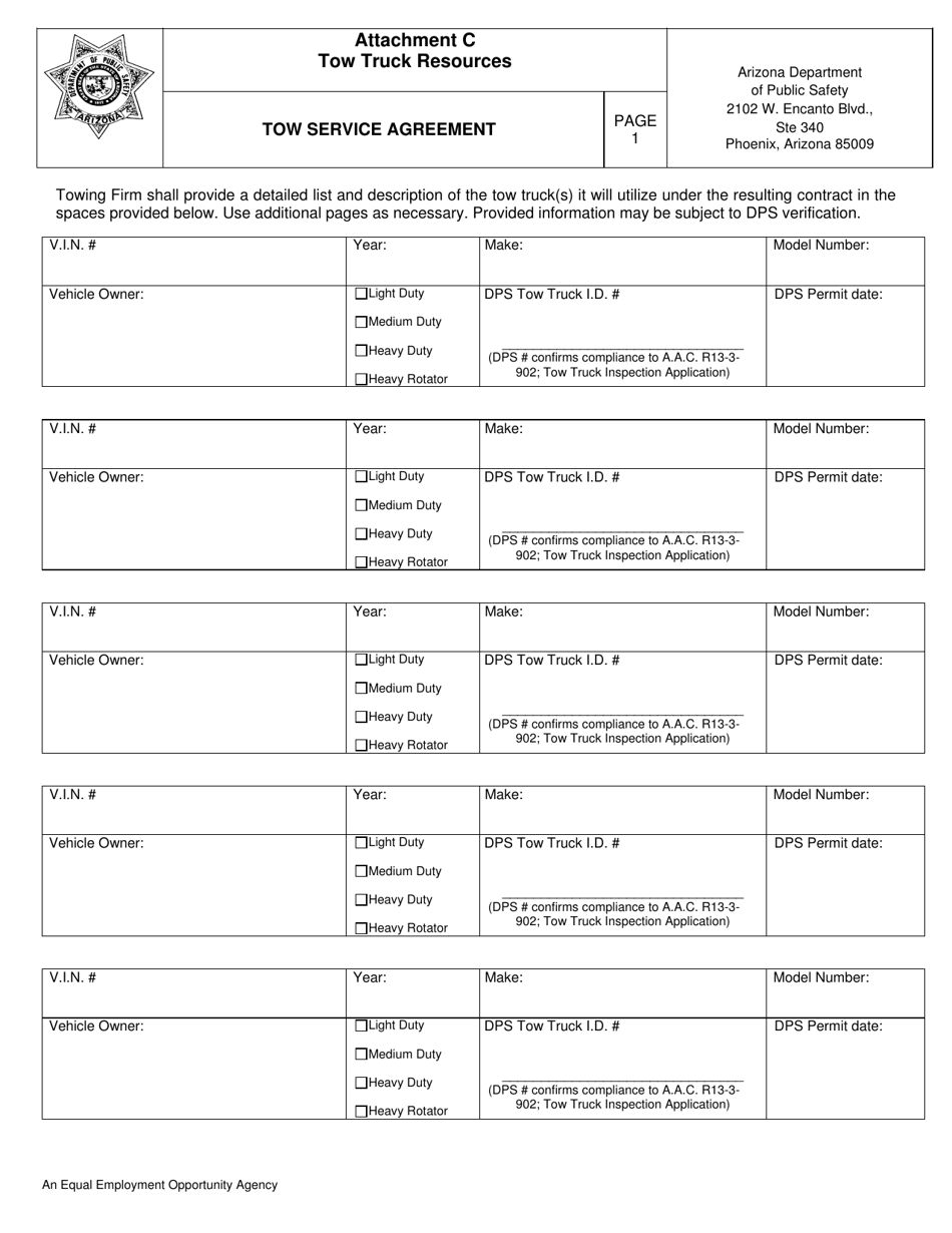 Towing Service Agreement Template