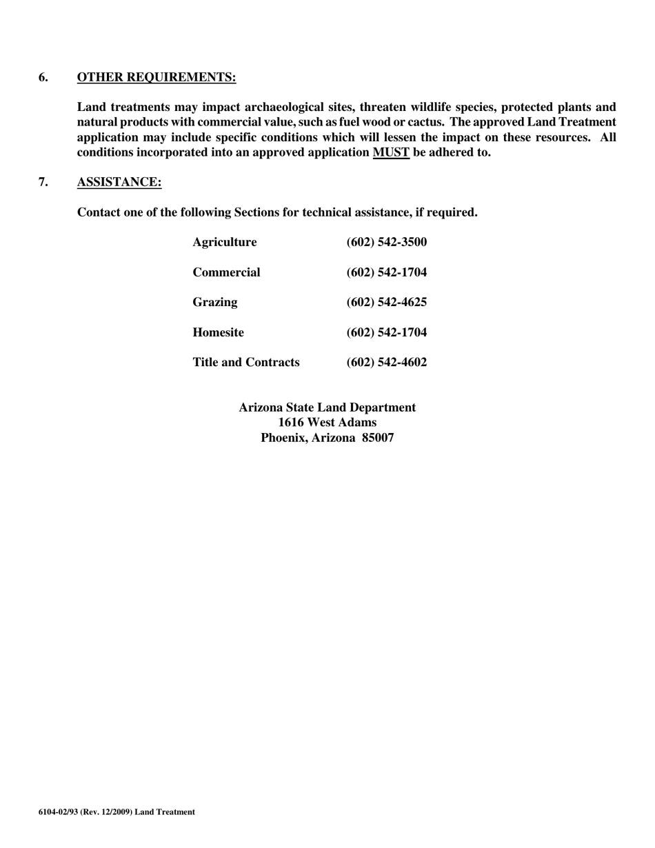 Land Treatment Application - Arizona, Page 2