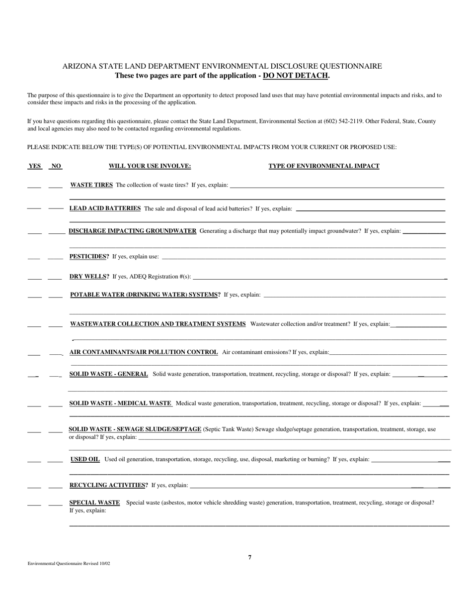 Application to Auction Water From State Land - Arizona, Page 9