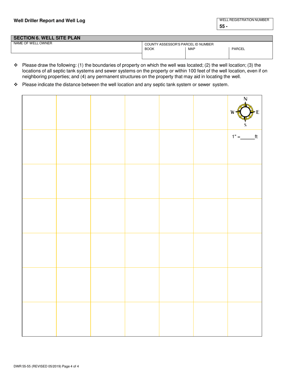 Form DWR55-55 Well Driller Report and Well Log - Arizona, Page 4