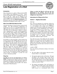 Instructions for Form DWR55-65 Late Registration of a Well - Arizona