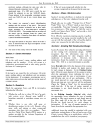 Instructions for Form DWR55-65 Late Registration of a Well - Arizona, Page 2