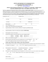 Application for Development Plan Approval to Retire an Irrigation Grandfathered Right for a Non-irrigation (Type 1) Use - Arizona