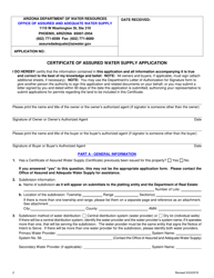 Application for a Certificate of Assured Water Supply - Arizona, Page 3