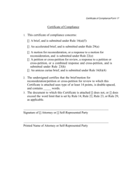 Form 17 Certificate of Compliance - Arizona