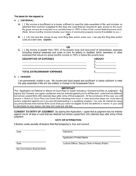Form 15 Application for Deferral or Waiver of Court Fees or Costs and Consent to Entry of Judgment - Arizona, Page 3