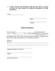 Form 23 Petition for Review - Arizona, Page 2