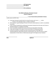 Application for Authorization to Practice Law Under Rule 38(D), Rules of the Supreme Court - Arizona, Page 3