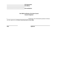 Application for Authorization to Practice Law Under Rule 38(D), Rules of the Supreme Court - Arizona, Page 5