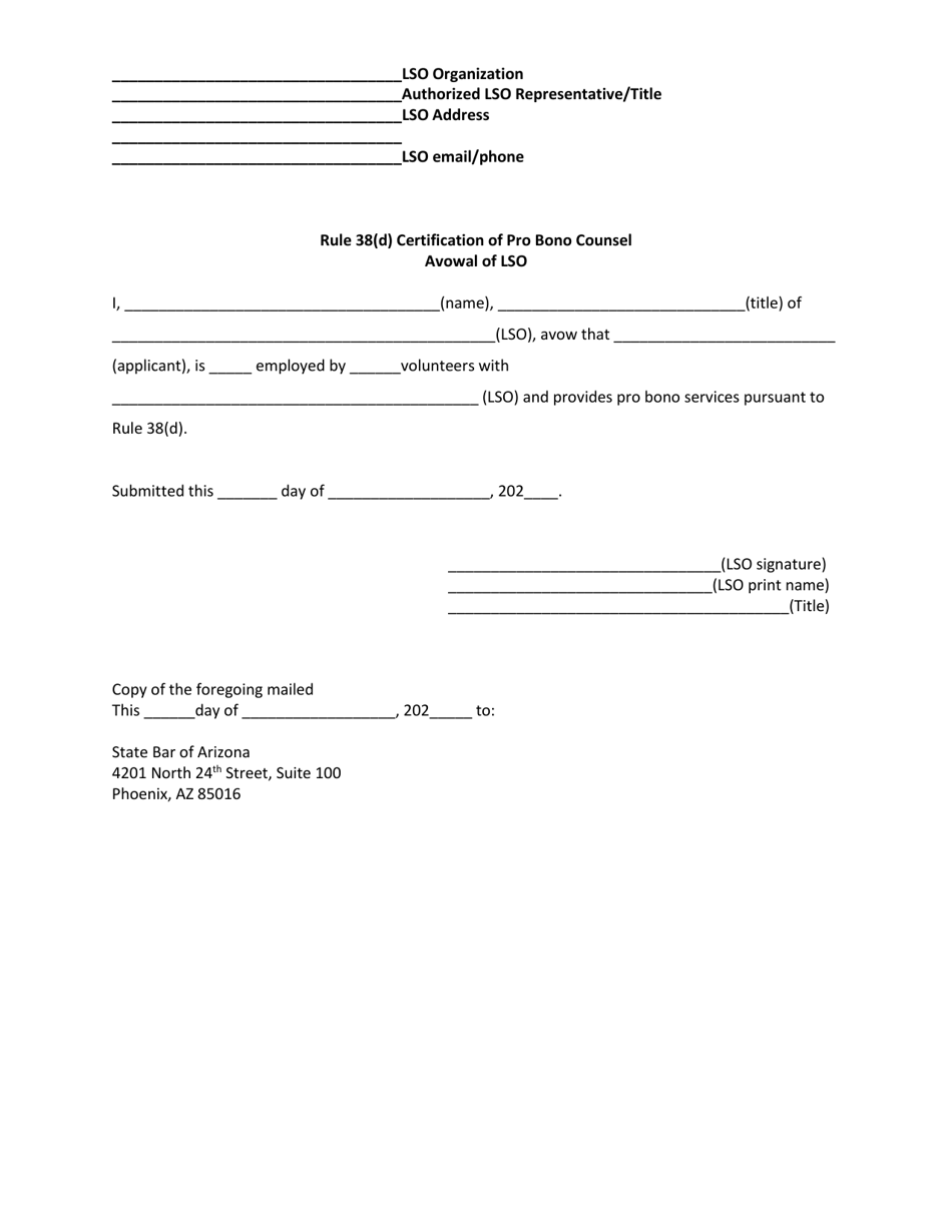 Application for Authorization to Practice Law Under Rule 38(D), Rules of the Supreme Court - Arizona, Page 6