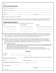 Application for Appearance Pro Hac Vice - Arizona, Page 2