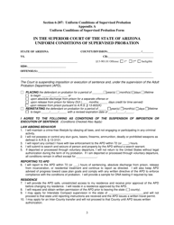 Appendix A Uniform Conditions of Supervised Probation Form - Arizona, Page 3