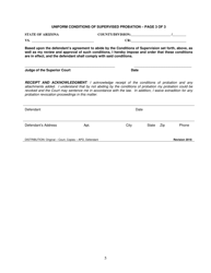 Appendix A Uniform Conditions of Supervised Probation Form - Arizona, Page 5