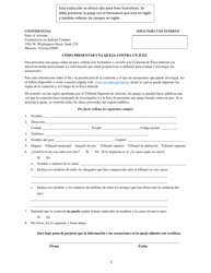 Document preview: Texto De La Queja Contra Un Juez - Arizona (Spanish)