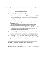 Document preview: Formulario 17 Certificado De Cumplimiento - Arizona (Spanish)