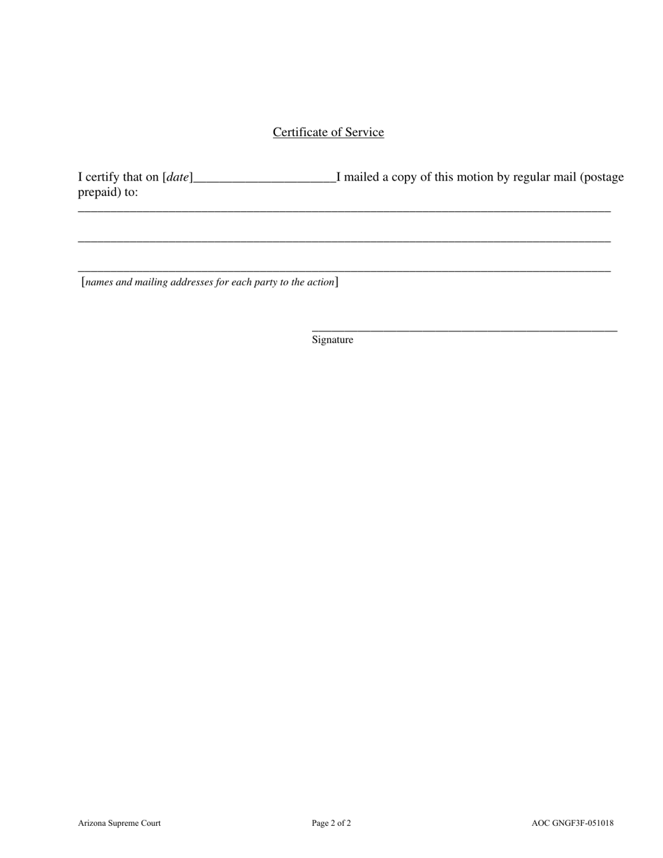 Form AOC GNGF3F Motion to Designate Case as Historically Significant - Arizona, Page 2