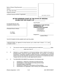 Document preview: AOC PBPC Form 7F Submission of and Petition for Approval of Conservator's Account - Arizona