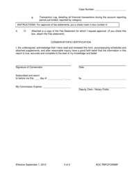 AOC PBPC Form 8F Submission of and Petition for Approval of Final Conservator&#039;s Account - Arizona, Page 2
