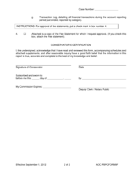 AOC PBPC Form 9F Submission of and Petition for Approval of Simplified Conservator's Account - Arizona, Page 2