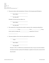 Form AOC GN2F Request for Pre-conviction Restitution Lien - Arizona, Page 2