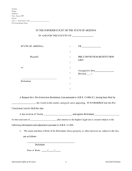Form AOC GN3F Pre-conviction Restitution Lien - Arizona