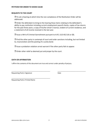 Form AOC GN11F Petition for Order to Show Case - Arizona, Page 2