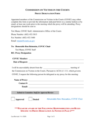 Commission on Victims in the Court Proxy Designation Form - Arizona