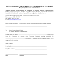 Steering Committee on Arizona Case Processing Standards Proxy Designation Form - Arizona, Page 2